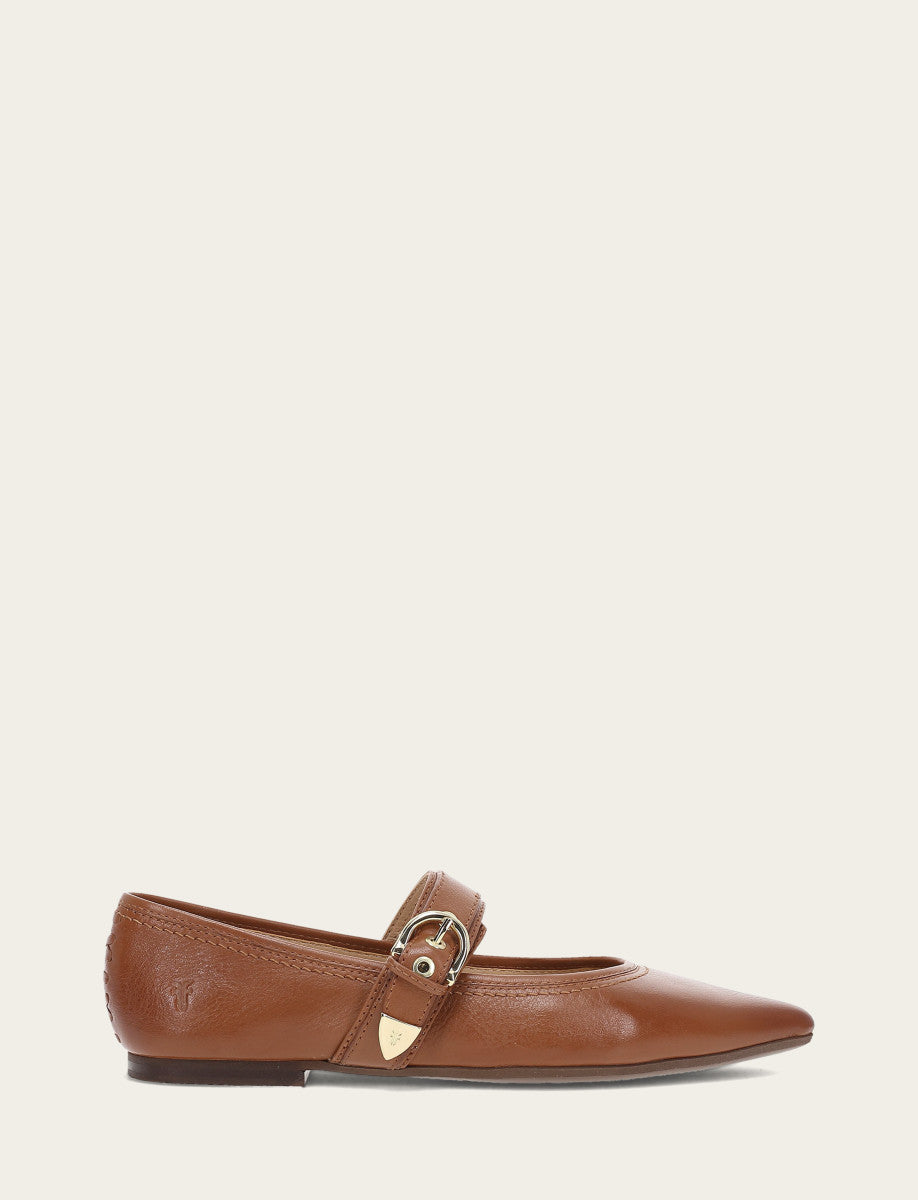 Women's Dark Latte Heather Buckle Mary Jane Flats | Frye Premium