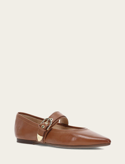 Women's Dark Latte Heather Buckle Mary Jane Flats | Frye Premium