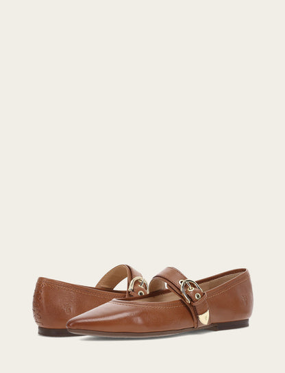 Women's Dark Latte Heather Buckle Mary Jane Flats | Frye Premium
