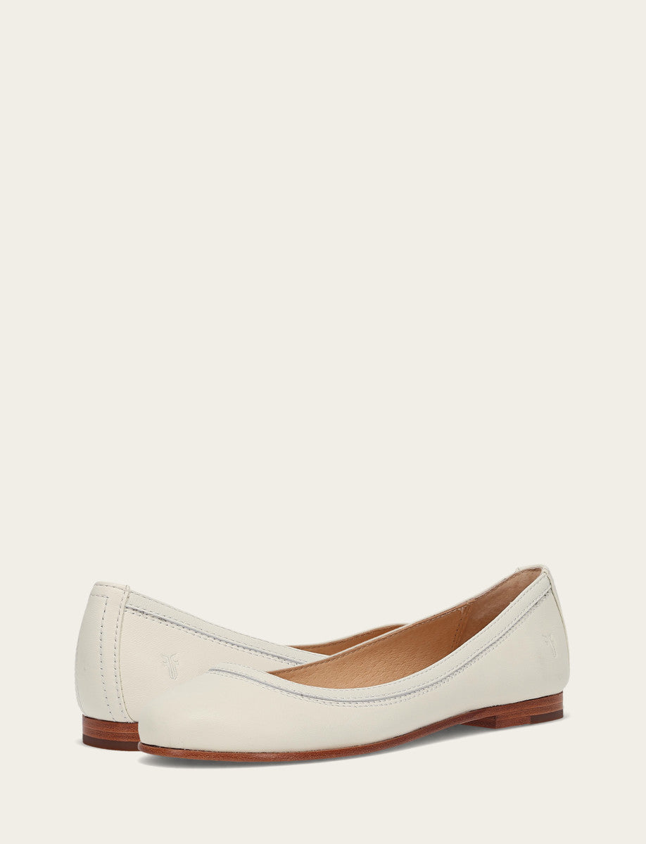 Women's White Carson Ballet Flats | Frye New