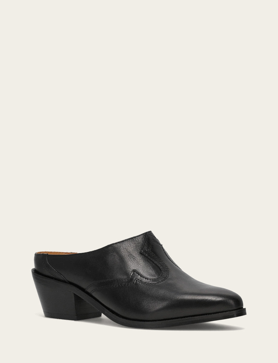 Women's Black Luna Mule | Frye Signature