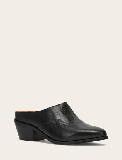 Women's Black Luna Mule | Frye Signature