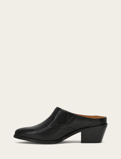Women's Black Luna Mule | Frye Signature
