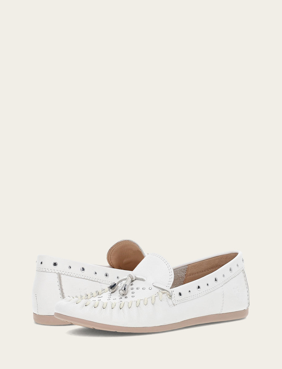 Women's White Naya Stud Moc Loafers | Frye Hot Sale