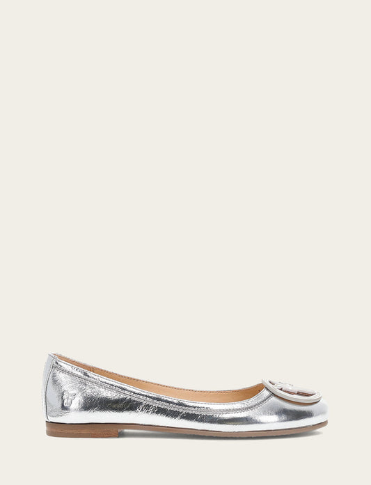 Women's Silver Carson Logo Ballet Flats | Frye Recommended