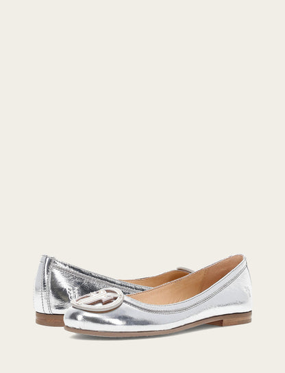 Women's Silver Carson Logo Ballet Flats | Frye Recommended