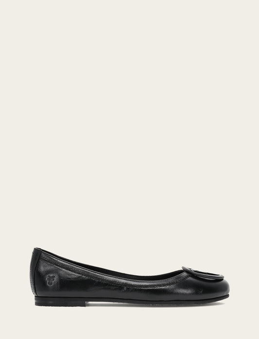 Women's Black Carson Logo Ballet Flats | Frye Quality
