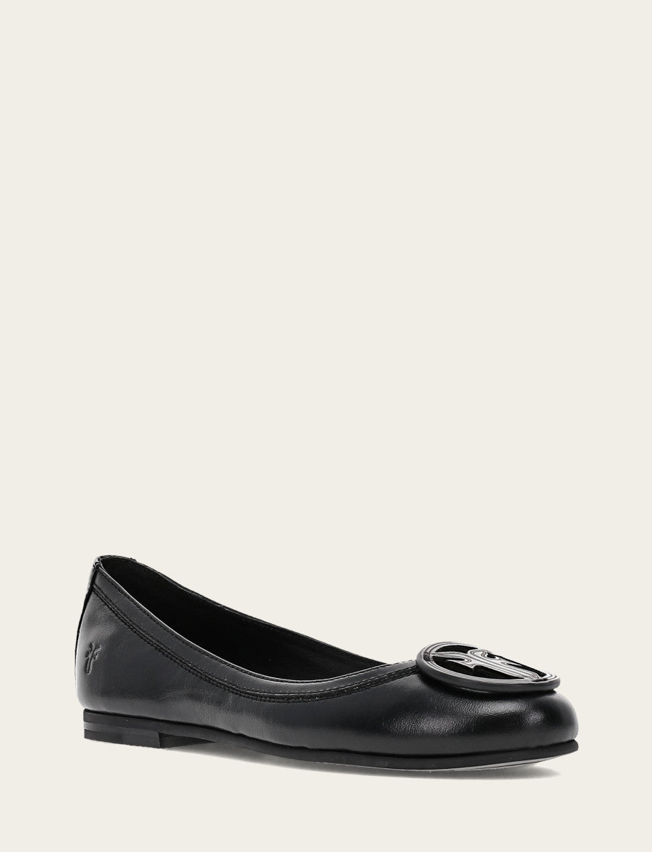 Women's Black Carson Logo Ballet Flats | Frye Quality