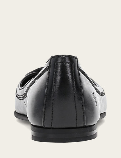Women's Black Carson Logo Ballet Flats | Frye Quality