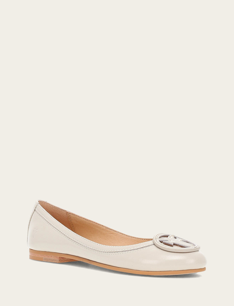 Women's Ivory Carson Logo Ballet Flats | Frye Featured