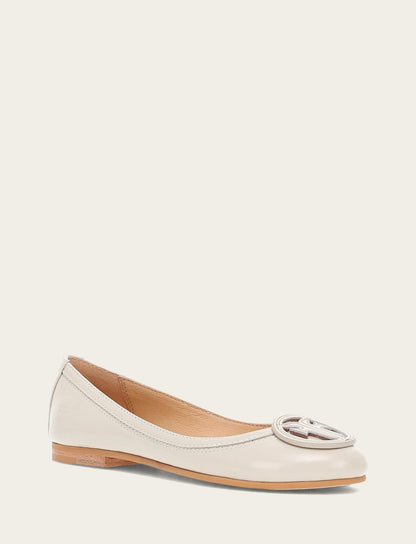 Women's Ivory Carson Logo Ballet Flats | Frye Featured