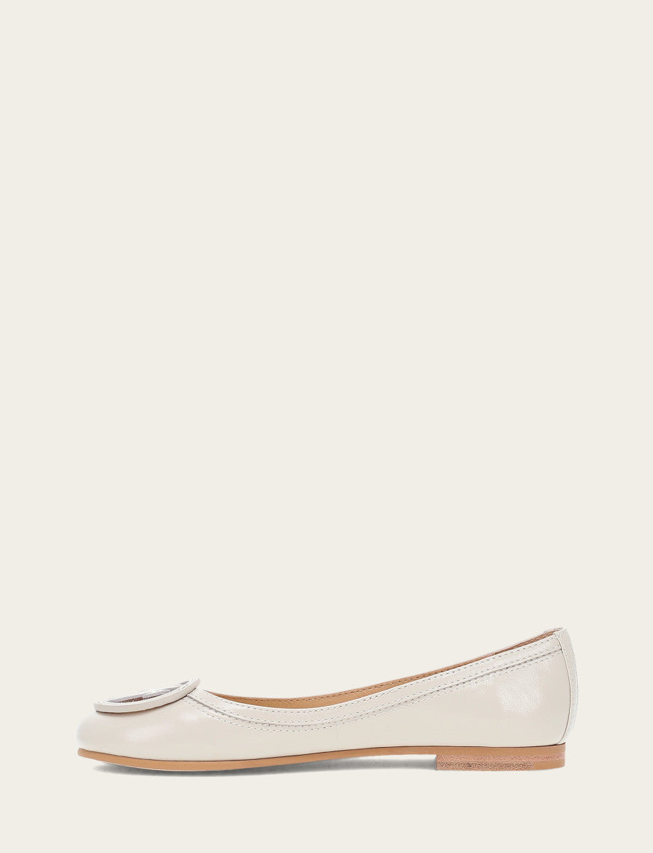 Women's Ivory Carson Logo Ballet Flats | Frye Featured
