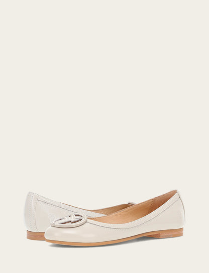 Women's Ivory Carson Logo Ballet Flats | Frye Featured