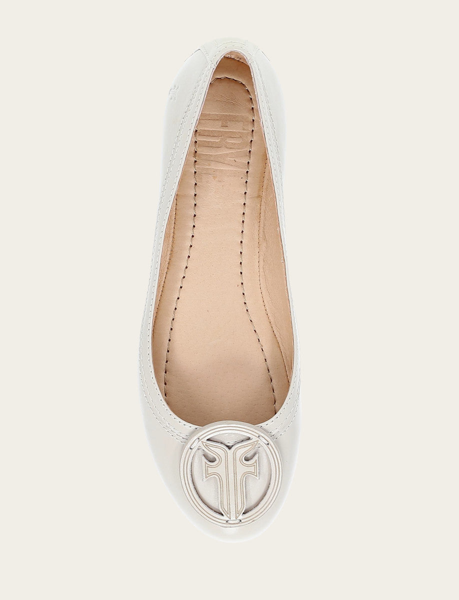Women's Ivory Carson Logo Ballet Flats | Frye Featured