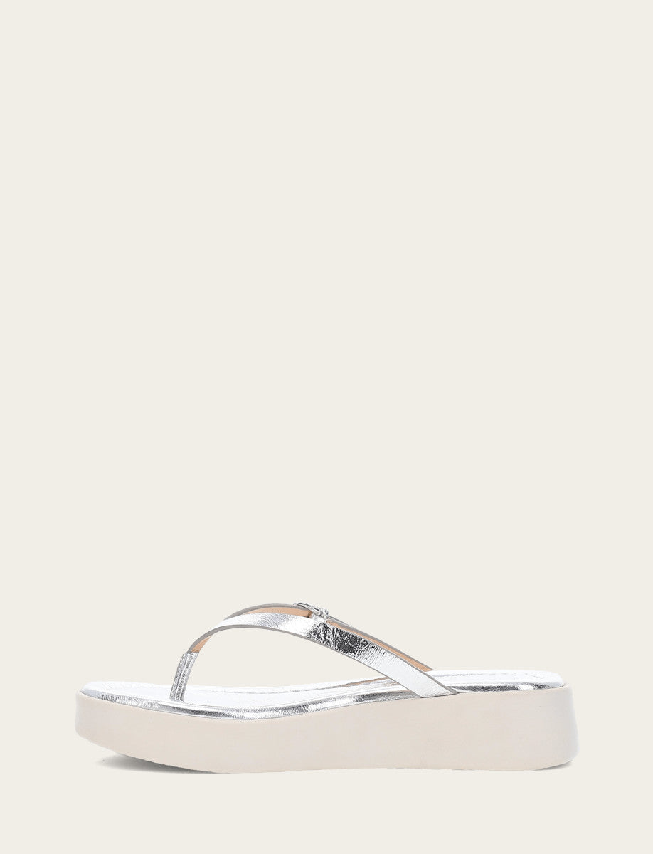 Women's Silver Maya Buckle Thong Sandals | Frye Featured