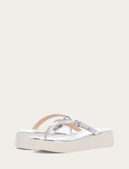 Women's Silver Maya Buckle Thong Sandals | Frye Featured