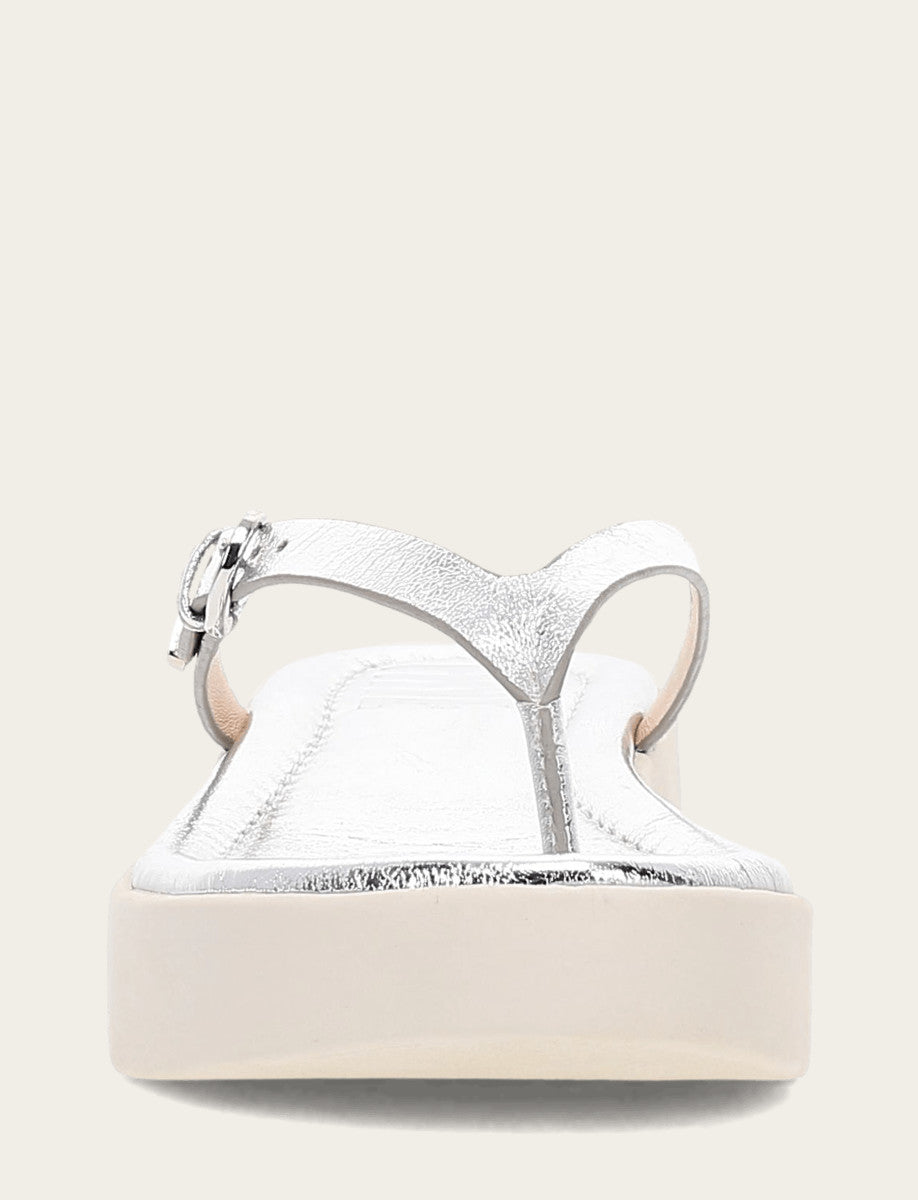 Women's Silver Maya Buckle Thong Sandals | Frye Featured