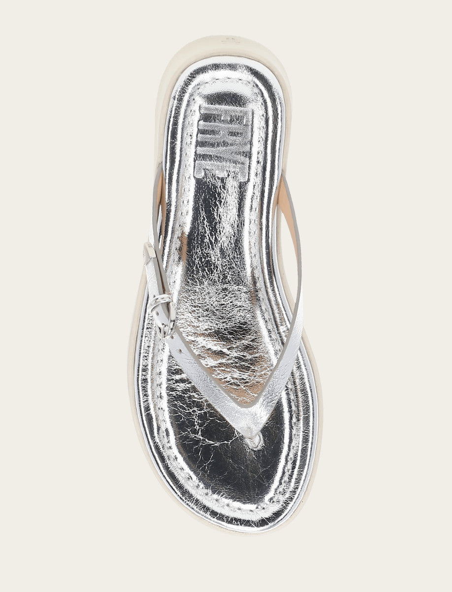 Women's Silver Maya Buckle Thong Sandals | Frye Featured