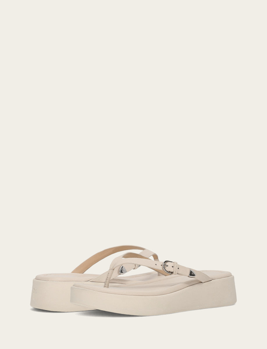 Women's Ivory Maya Buckle Thong Sandals | Frye Exclusive