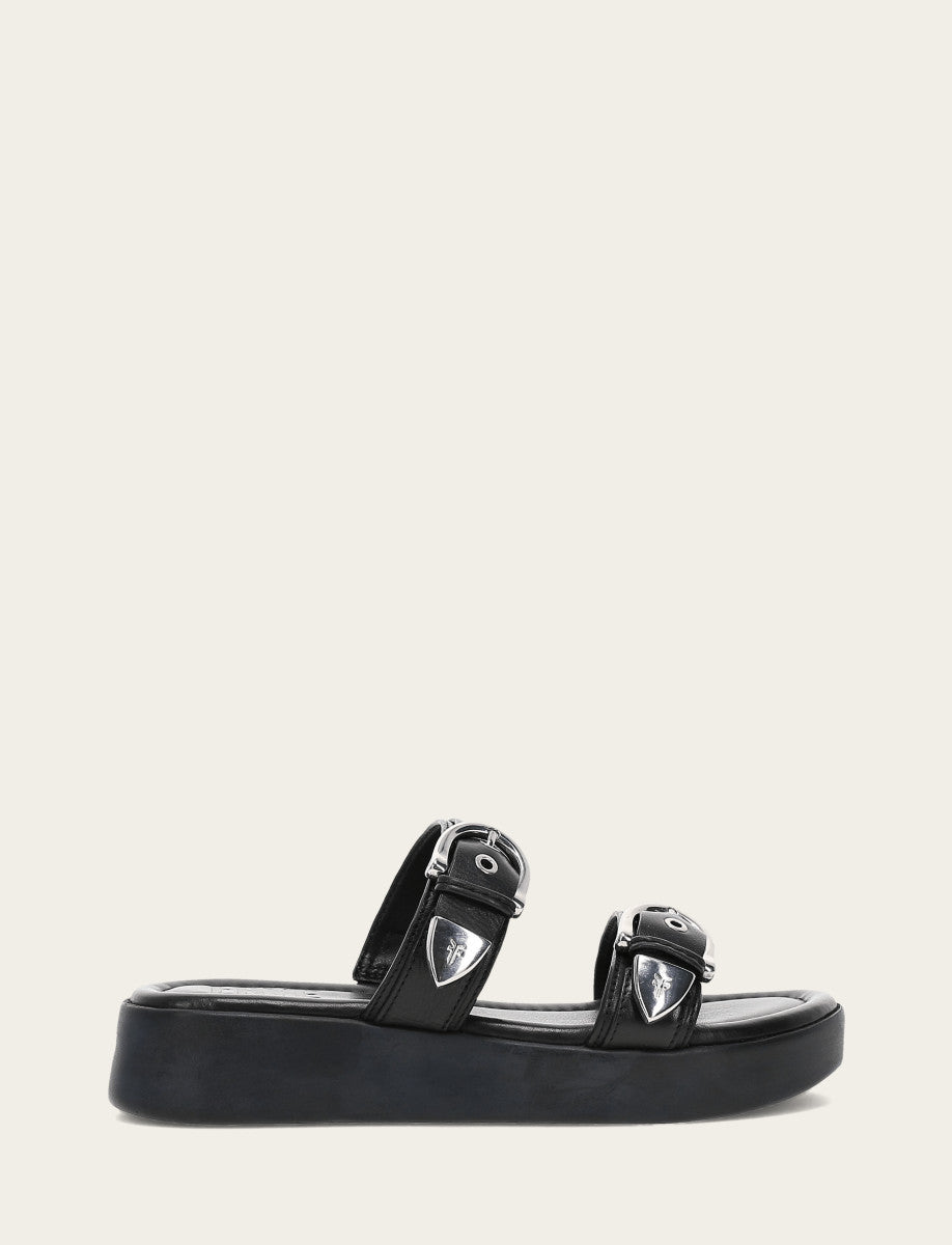 Women's Black Maya Buckle Sandals | Frye Premium