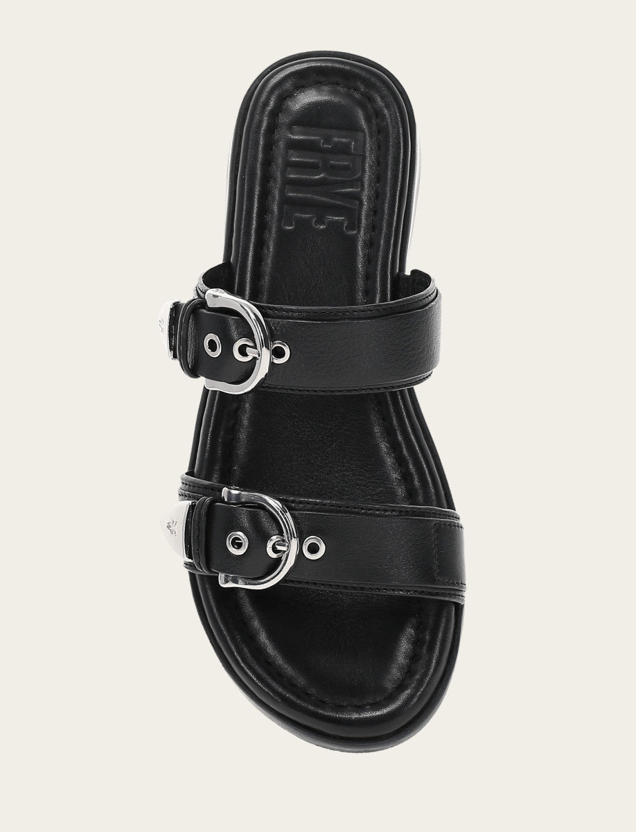 Women's Black Maya Buckle Sandals | Frye Premium