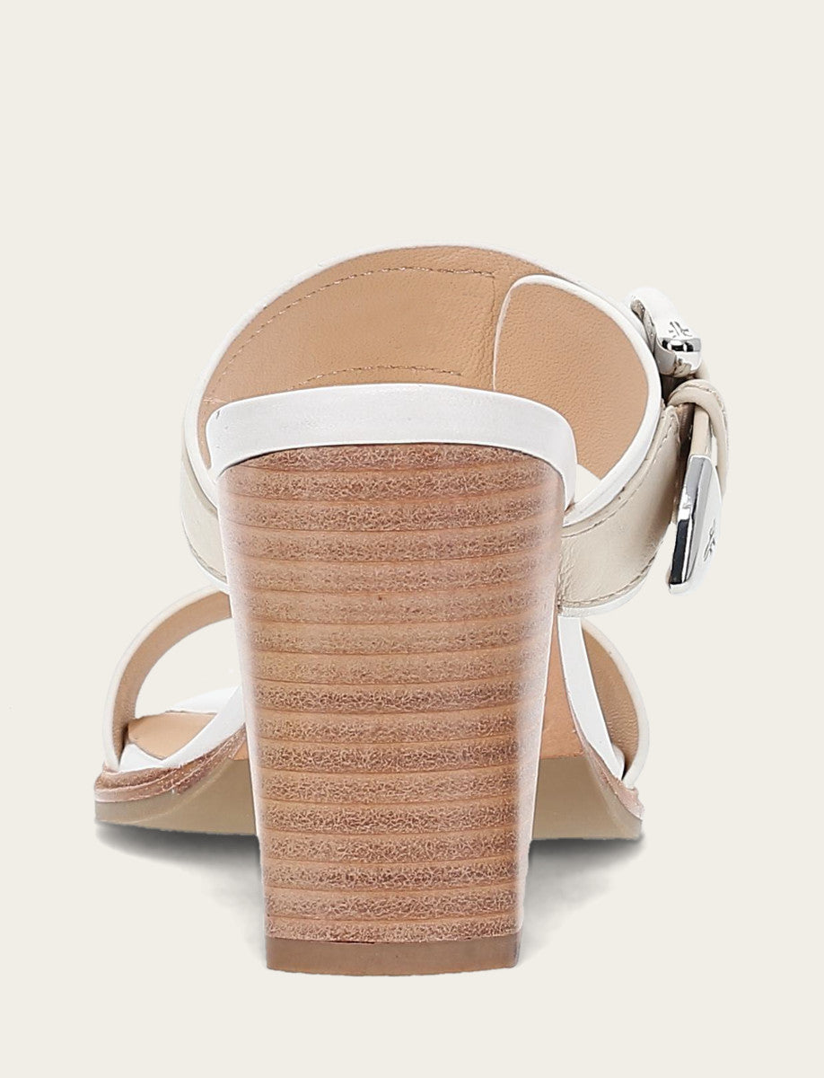Women's White Ivory Stella Buckle Slide Sandals | Frye Deals