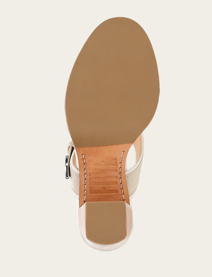 Women's White Ivory Stella Buckle Slide Sandals | Frye Deals