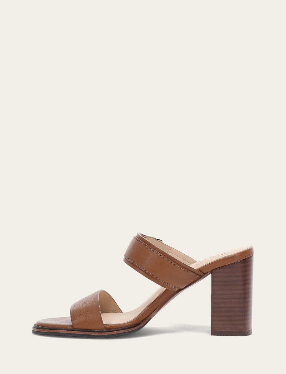 Women's Dark Latte Stella Buckle Slide Sandals | Frye Trusted