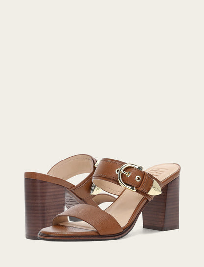 Women's Dark Latte Stella Buckle Slide Sandals | Frye Trusted