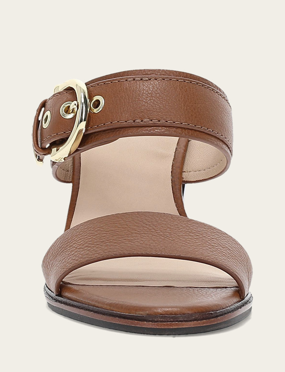 Women's Dark Latte Stella Buckle Slide Sandals | Frye Trusted