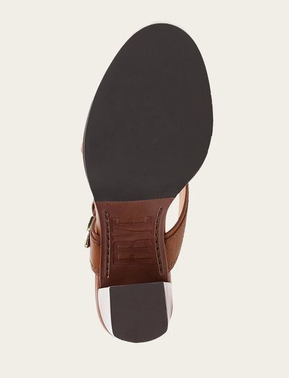 Women's Dark Latte Stella Buckle Slide Sandals | Frye Trusted