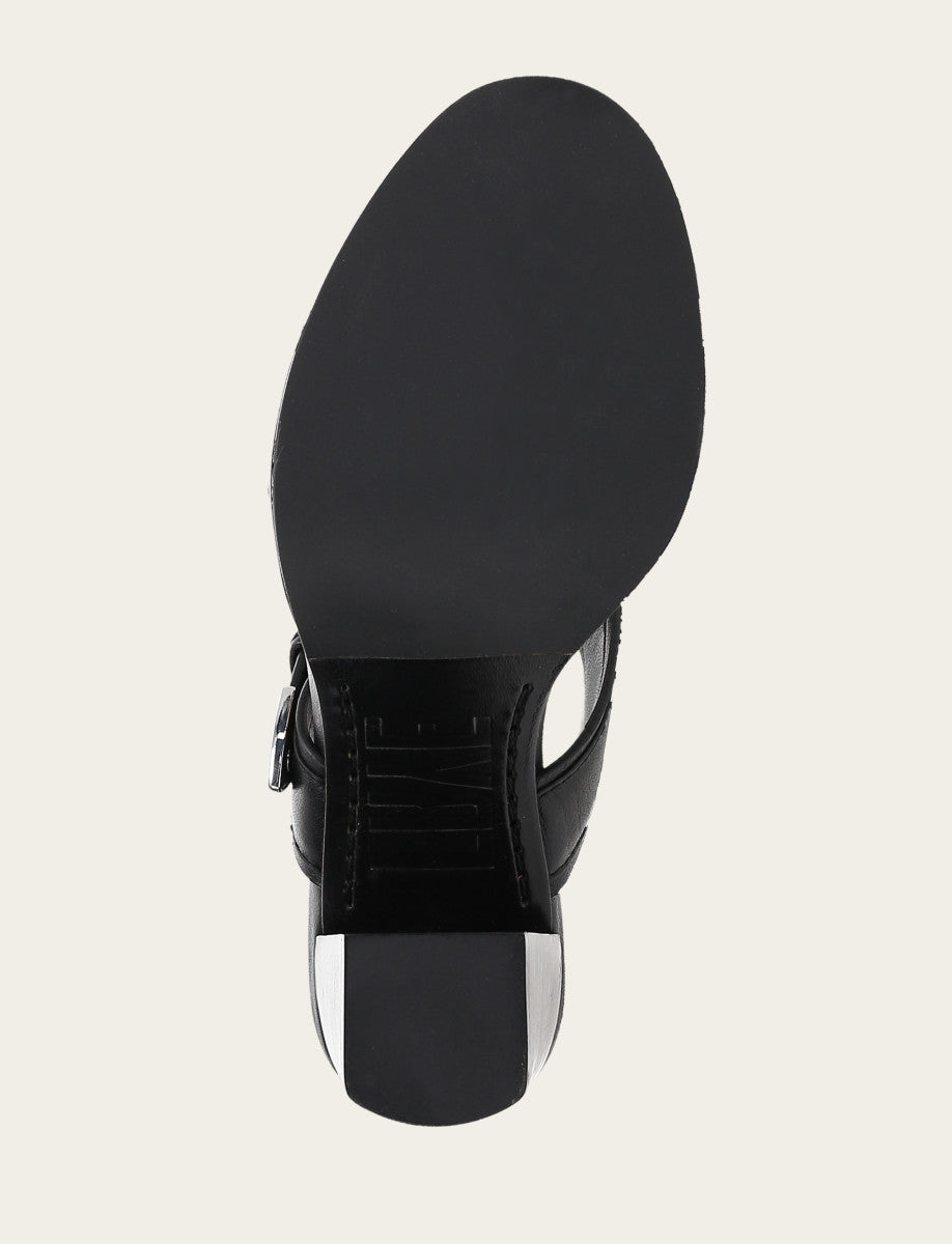 Women's Black Stella Buckle Slide Sandals | Frye Quality