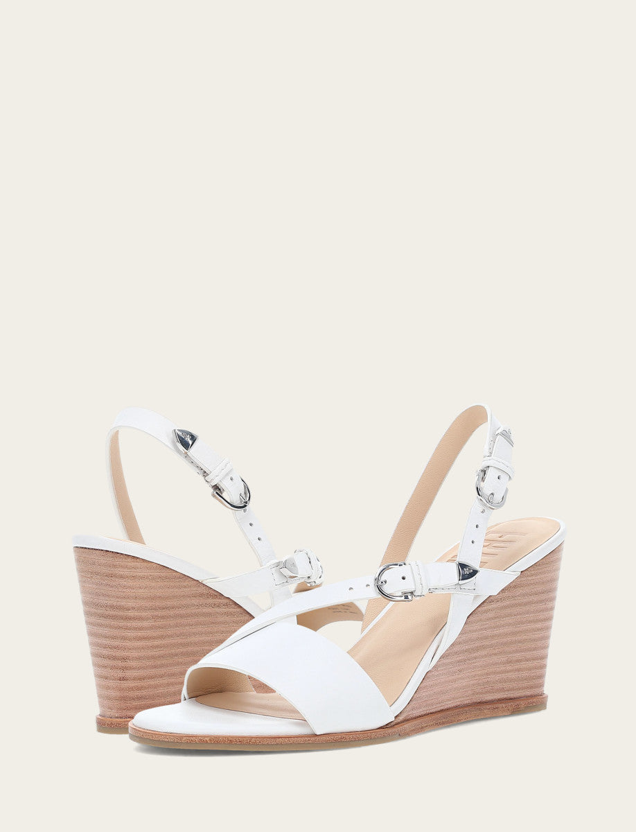 Women's White Rachel Buckle Sandals | Frye Quality