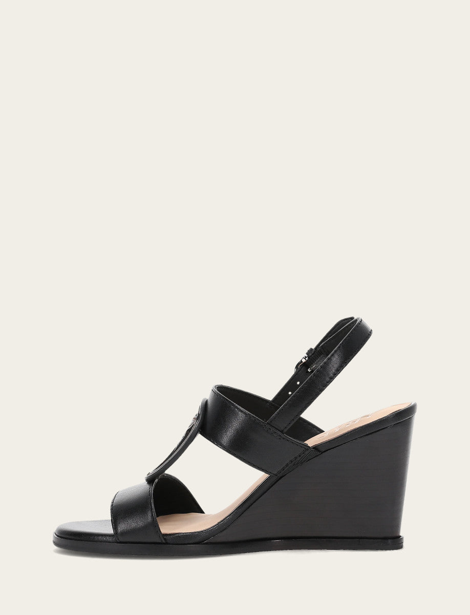 Women's Black Rachel Logo Sandals | Frye Great Value