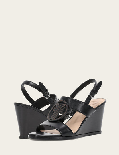 Women's Black Rachel Logo Sandals | Frye Great Value