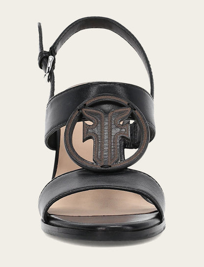 Women's Black Rachel Logo Sandals | Frye Great Value