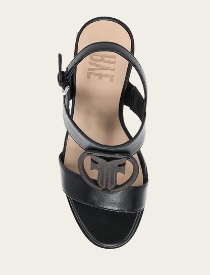Women's Black Rachel Logo Sandals | Frye Great Value