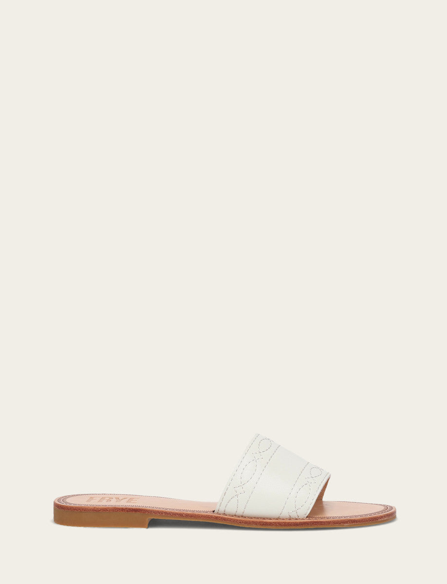 Women's White Ava Woodstock Slide Sandals | Frye Special Offer