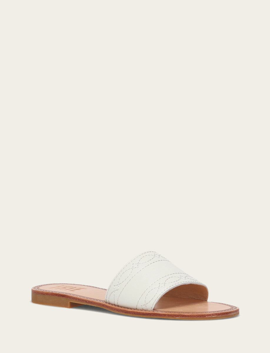 Women's White Ava Woodstock Slide Sandals | Frye Special Offer