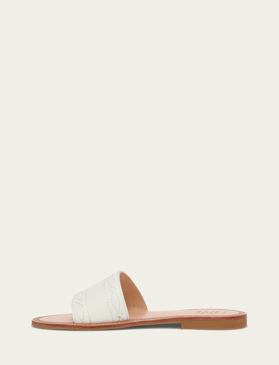 Women's White Ava Woodstock Slide Sandals | Frye Special Offer