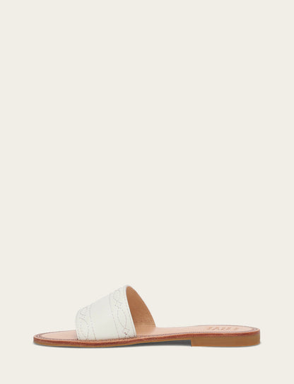 Women's White Ava Woodstock Slide Sandals | Frye Special Offer