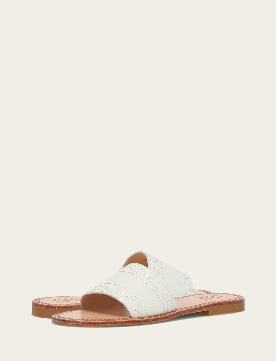 Women's White Ava Woodstock Slide Sandals | Frye Special Offer