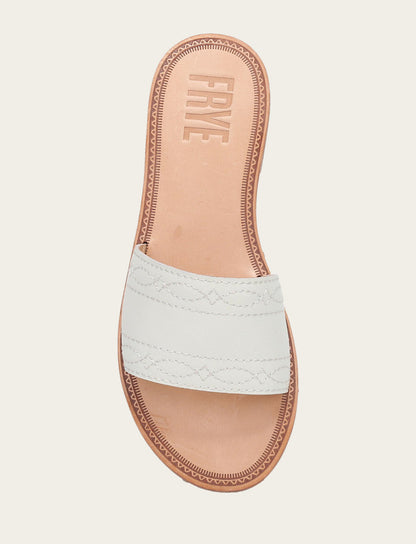Women's White Ava Woodstock Slide Sandals | Frye Special Offer