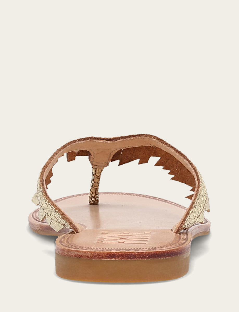 Women's Gold Mirror Ava Fringe Sandals | Frye Everyday