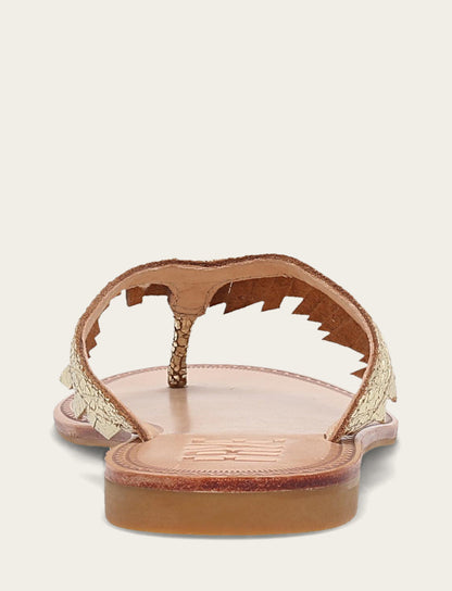 Women's Gold Mirror Ava Fringe Sandals | Frye Everyday