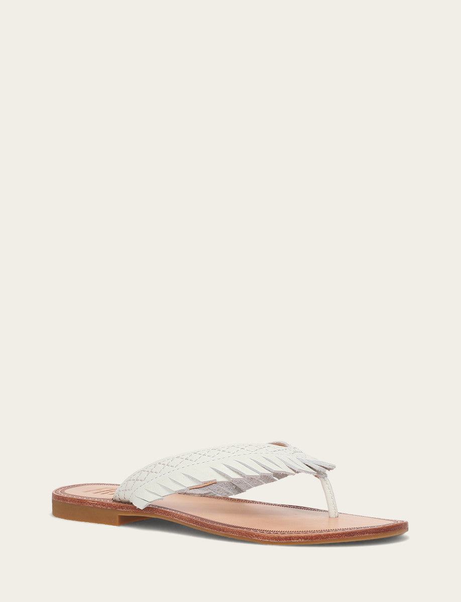 Women's White Ava Fringe Sandals | Frye Trusted