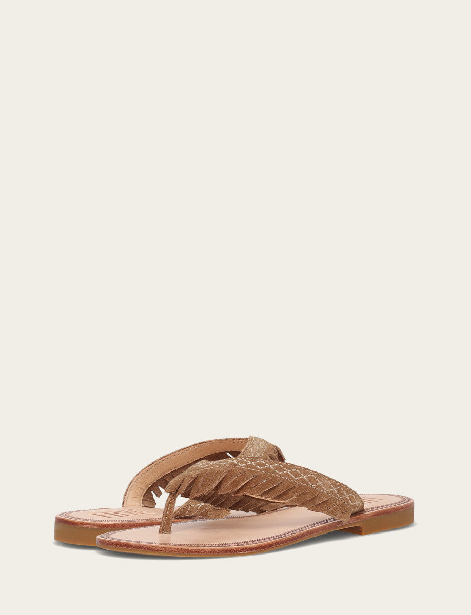 Women's Almond Ava Fringe Sandals | Frye New