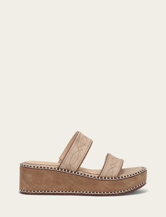 Women's Almond Joy Woodstock 2 Band Platform Slide Sandals | Frye Best Seller