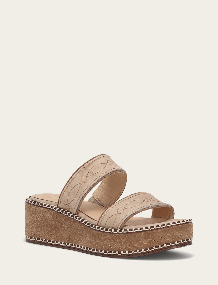 Women's Almond Joy Woodstock 2 Band Platform Slide Sandals | Frye Best Seller