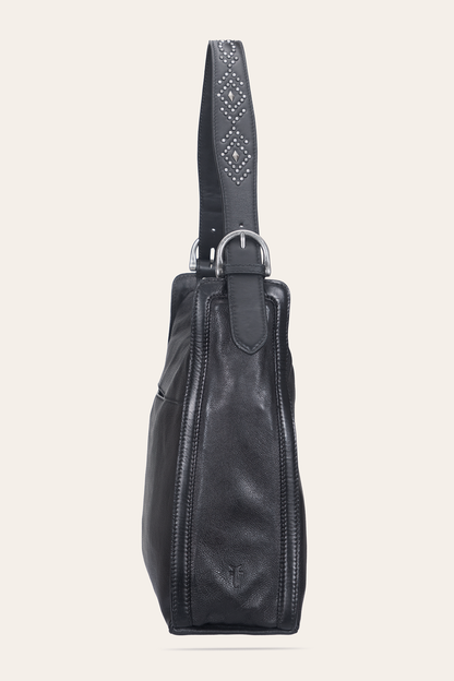 Women's Black Carla Studded Hobo Handbag | Frye New
